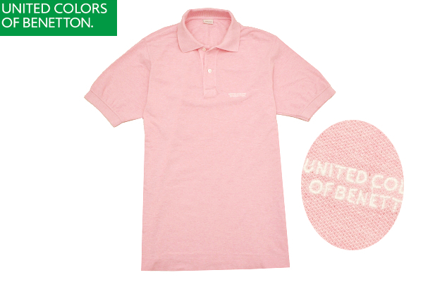 Y-9332★送料無料★UNITED COLORS OF BENETTON ユナイテッド カラーズ オブ ベネトン★イタリア製 ピンク 鹿の子 半袖 ポロシャツ XS 拍卖