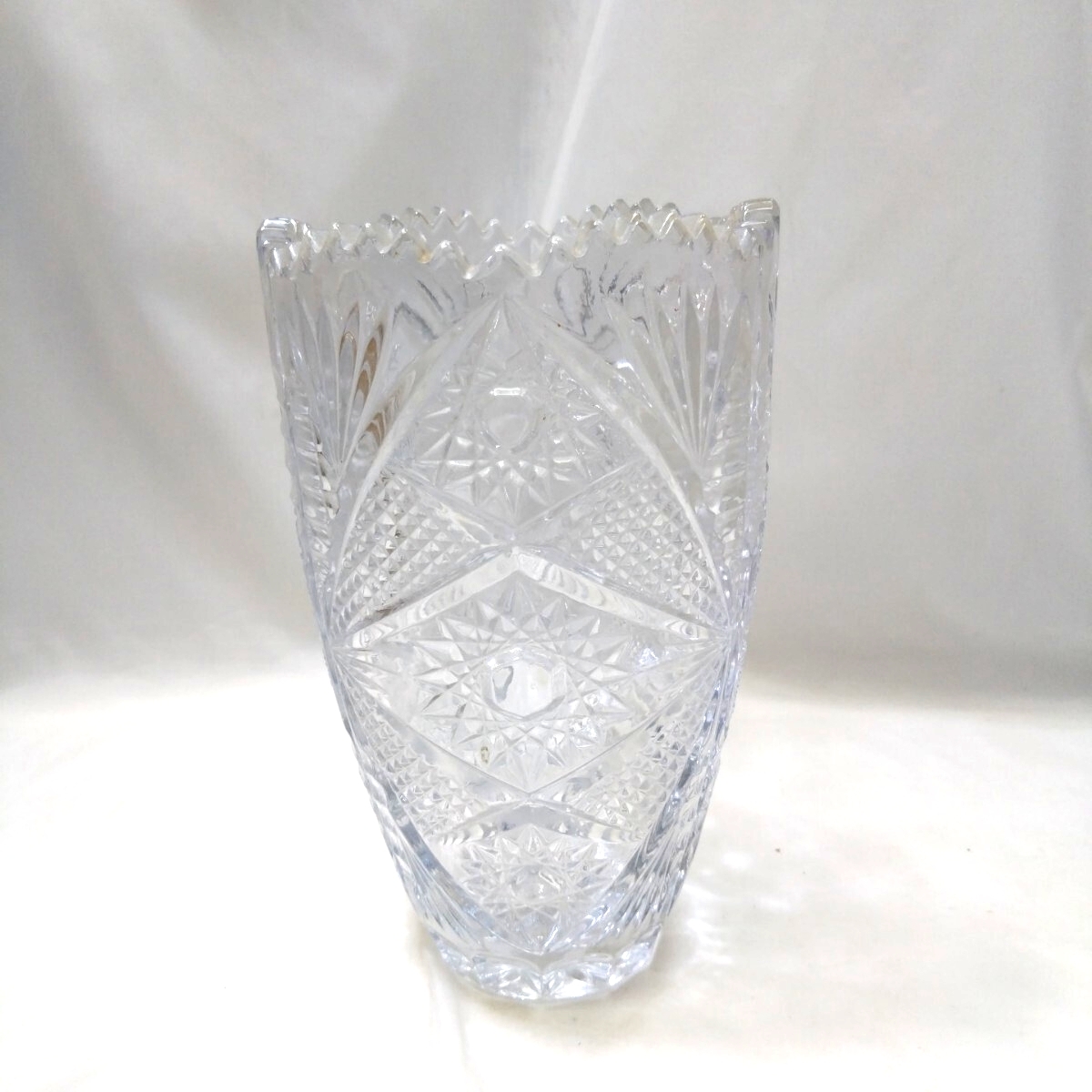 【昭和レトロ】 クリスタルガラス 花瓶 花入れ 花生け 花器 フラワーベース 検索用)カメイガラス SOGA 拍卖