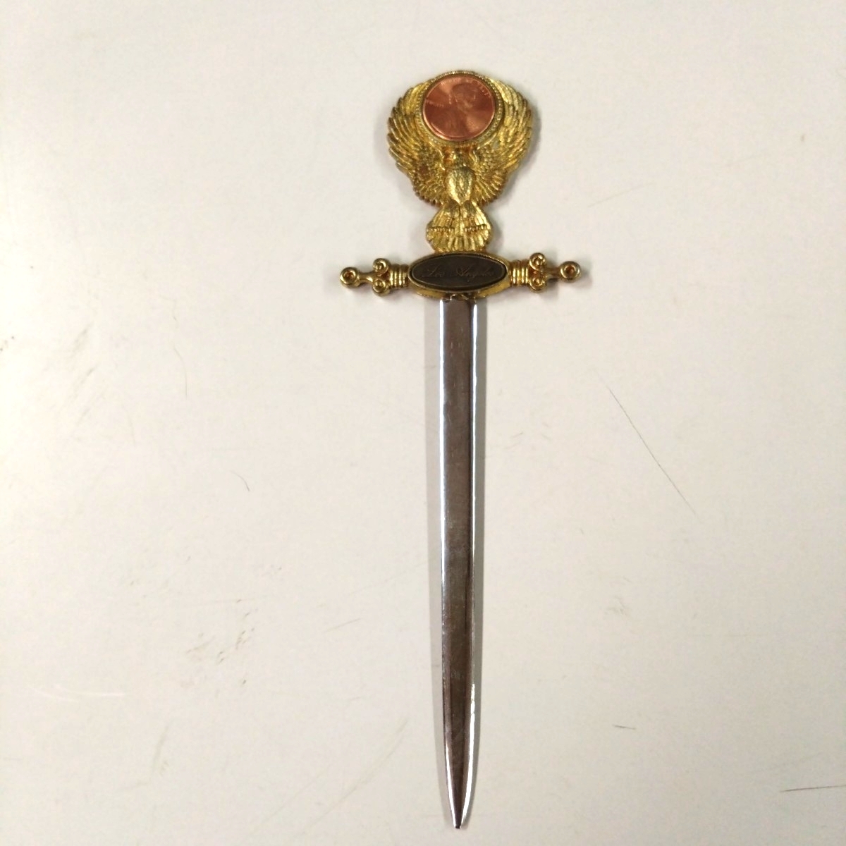 【お洒落】 USA 1セント コイン付 ペーパーナイフ ゴールド/金色 装飾 レトロ品拍卖