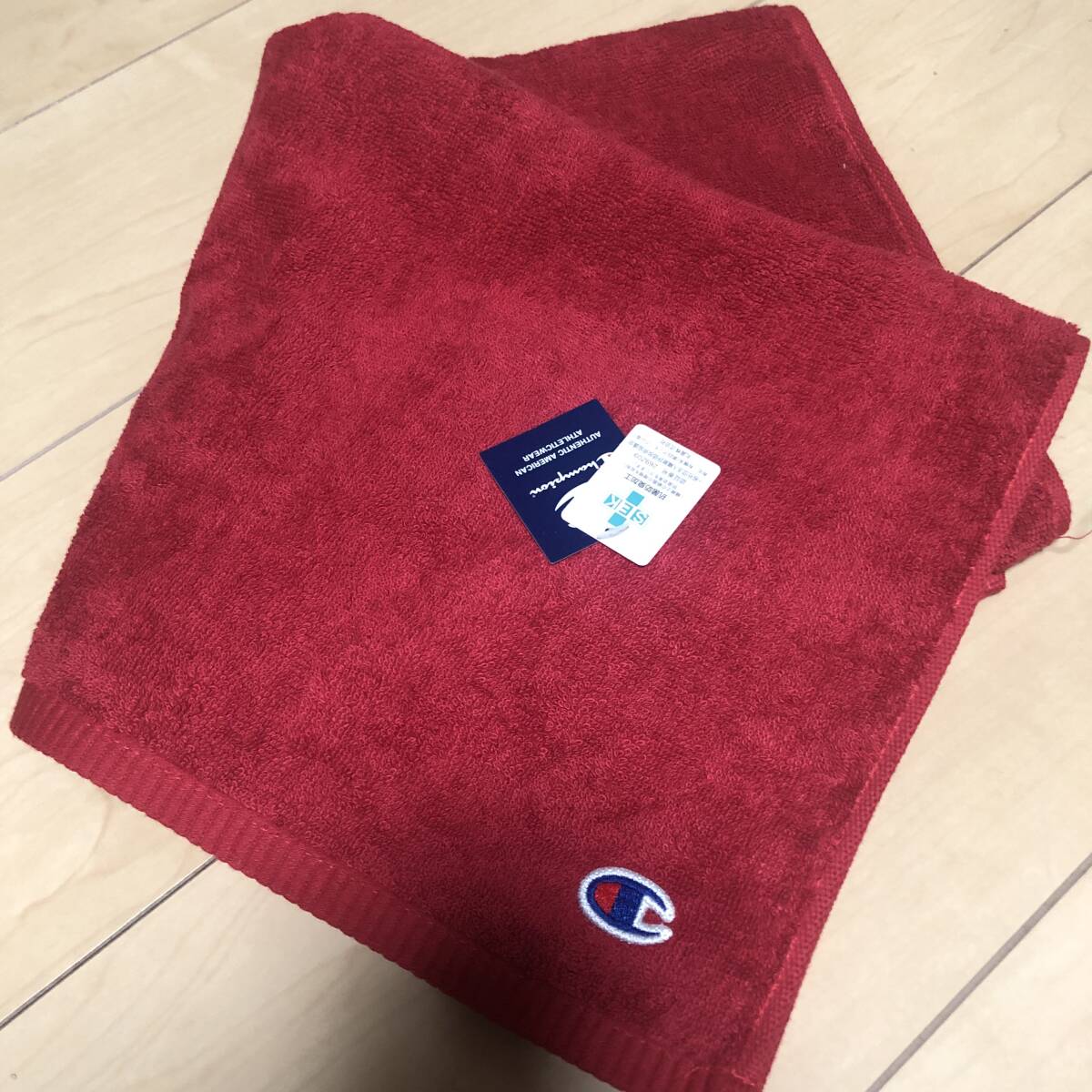 新品送料 無料●Champion(チャンピオン)ミニバスタオル ●レッド スポーツタオル ゴルフ スイミング ジョギング拍卖