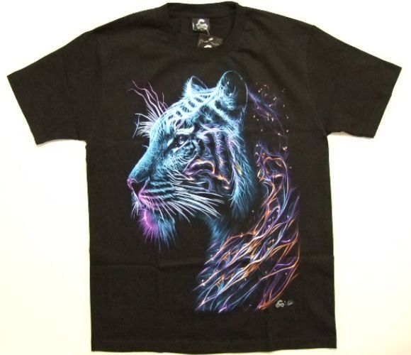 横浜最新 レインボーアートタイガー虎♪魅惑の夜光Tシャツ サイズ L 送料無料 ξtsξ ξ ξanξ ξ32拍卖