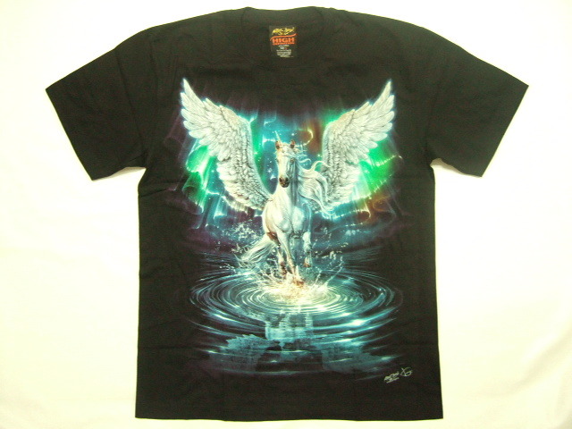 横浜最新 夜光 オーロラのユニコーン♪ペガサス 魅惑のTシャツ M, L 送料無料 ξtsξ ξ ξanξ ξ16拍卖