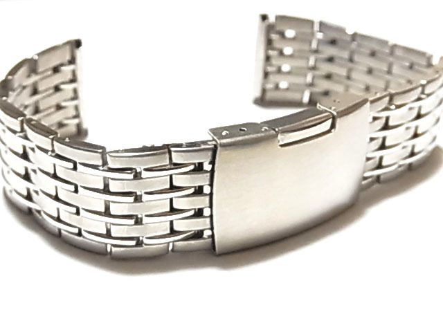 デッドストック 9連 内細幅 無垢駒 片プッシュ式3つ折りバックル 20mm 419R208拍卖