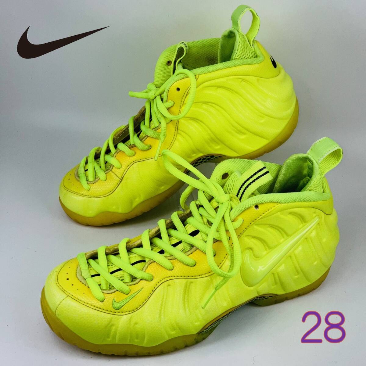 【Bランク】【現状美品】【洗濯除菌済】NIKE AIR Foamposite Pro VOLT/エアフォームポジット プロ ボルト (624041-700) 28 US10拍卖