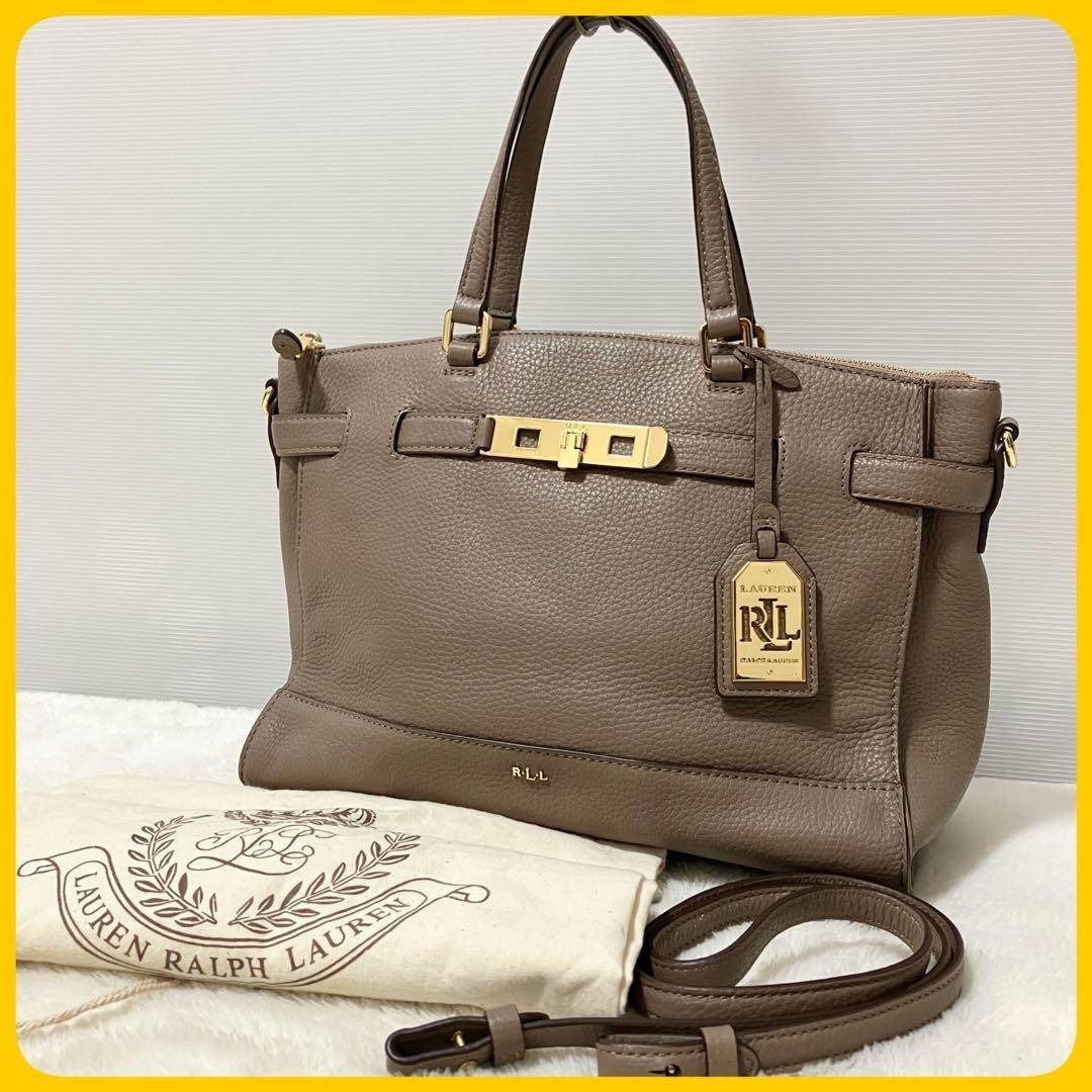 美品 保存袋付 RLL ラルフローレン 2way ショルダー バッグ 革 レザー拍卖
