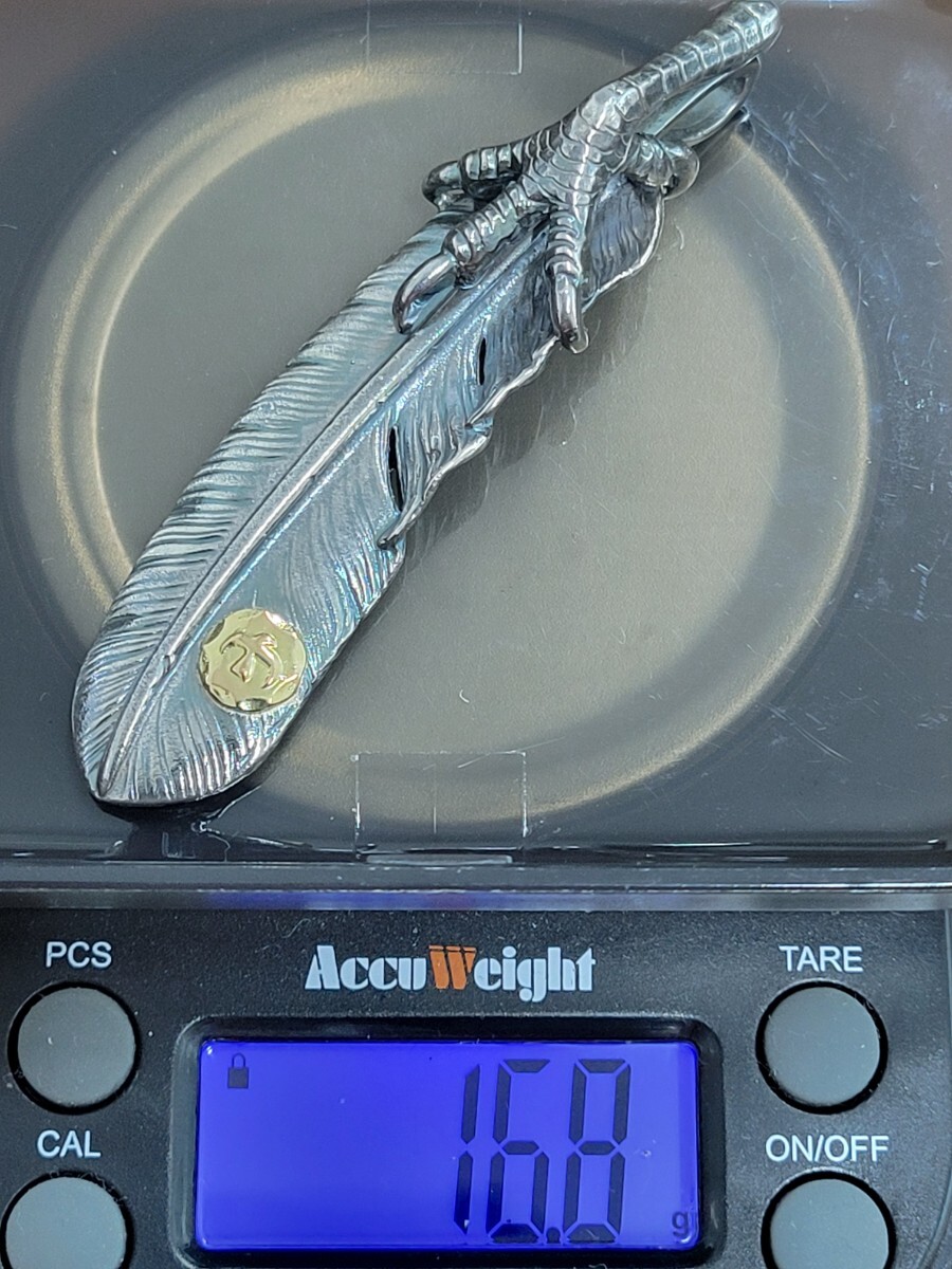 Goro ’s 硫化有り銀爪金メタル付特大フェザー左向き!拍卖