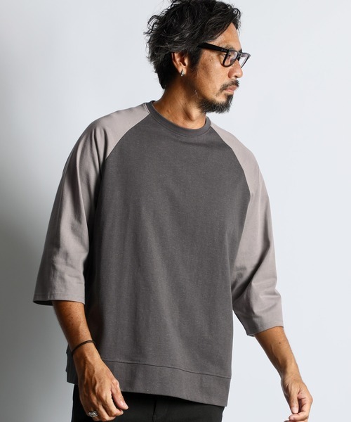 The DUFFER of ST.GEORGE 2024AW SHELTER PLATING RAGLAN SLEEVES 3QUATER TEE:2重編み ラグラン 7分袖Tシャツ グレー系 S 美品拍卖
