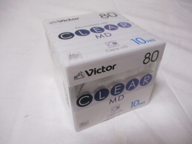 G♪230 MD Mini Disc Victor ビクター CLEAR 80分 10枚パック MD-80QX10 80min 未使用品・未開封品 検:オーディオ機器 記録媒体拍卖