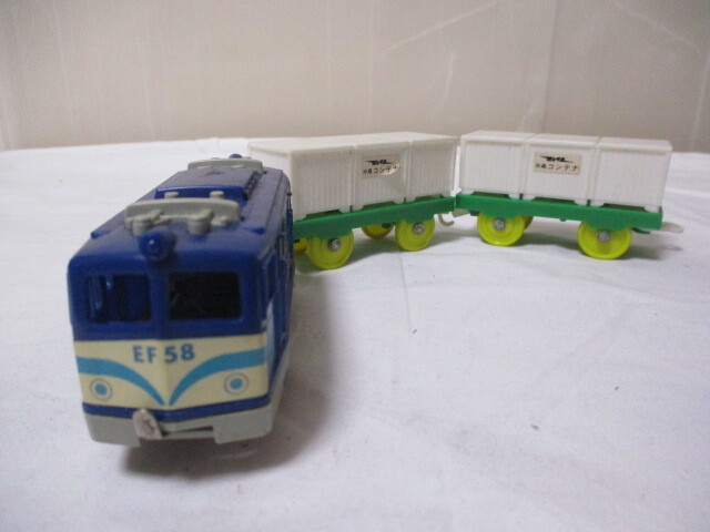 G∝236 プラレール でんききかんしゃ 電気機関車 EF58 旧動力 トミー 日本製 前スイッチ TOMY JAPAN 検:当時物 鉄道 絶版品拍卖