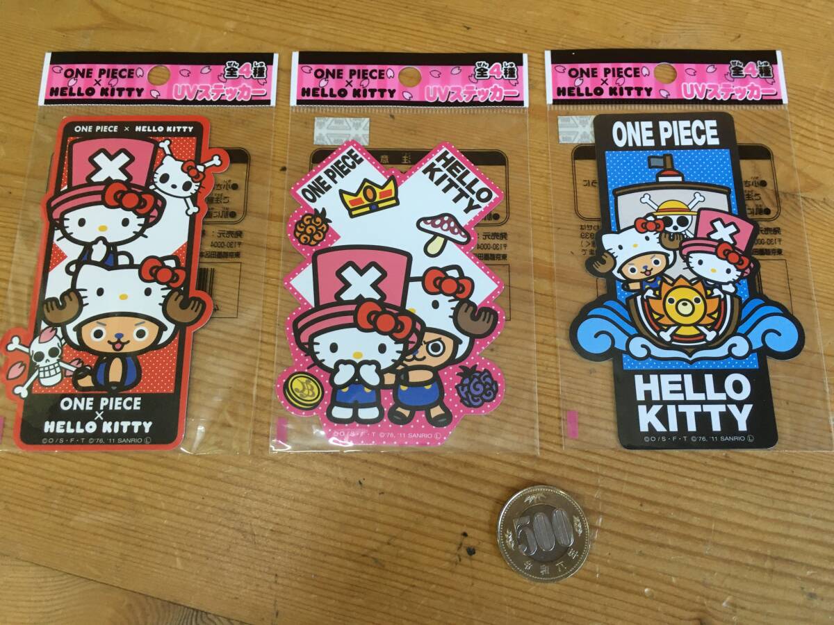 ワンピース ハローキティ UVステッカー 3枚拍卖