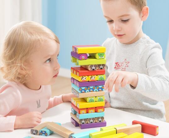 上質おもちゃ カラフル 知育玩具 積み木 木製パズル プレゼント 男 女 玩具 祝い 数字 学習 発育 指先トレーニング ジェンガ 集中力拍卖