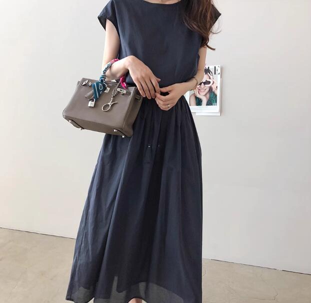 人気夏 ロングワンピース レディース ワンピース 半袖 マキシワンピース シャツワンピース 体型カバー ネイビー M拍卖