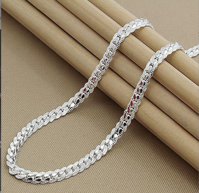 新入荷ル横ネックレス女性のための男性 925 スターリングシルバージュエリーのヘビのチェーンネックレス 60cm拍卖