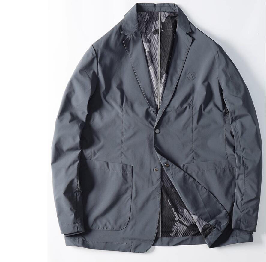 人気品高級 新品 サマー ブレザー メンズ メッシュ裏地 撥水 春夏 薄手 通気性 軽量 紫外線対策 ストレッチ テーラードジャケット/灰2XL拍卖