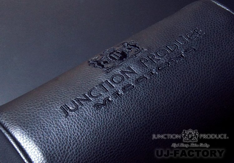 ★ジャンクション プロデュース★ネックパッド(ネックピロー)★ブラックレザー&刺繍カラー・ブラック拍卖