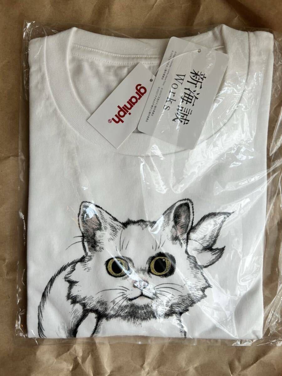 新品 未開封 Tシャツ すずめの戸締り drawn by ヒグチユウコ 白 ホワイト L サイズ ダイジン graniph グラニフ 新海誠 works ネコ 猫拍卖