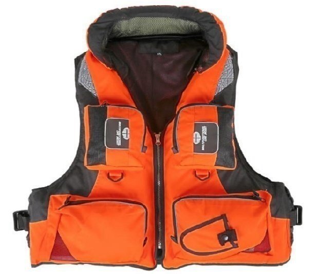 メンズ ライフジャケット 救命胴衣 フローティングベスト 浮力 アウトドア 川 海 オレンジ【 サイズ: L/XL/2XL選択可】 HE877拍卖