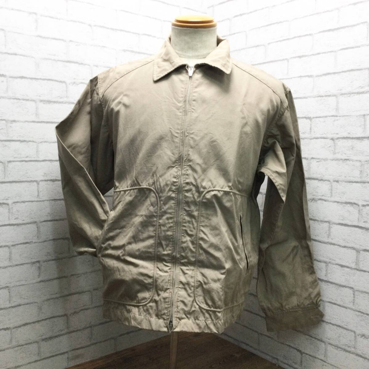 8076 【80s〜90s】McGREGOR マクレガー ドリズラージャケット スイングトップ ブルゾン チンスト付き XL ベージュ ヴィンテージ拍卖