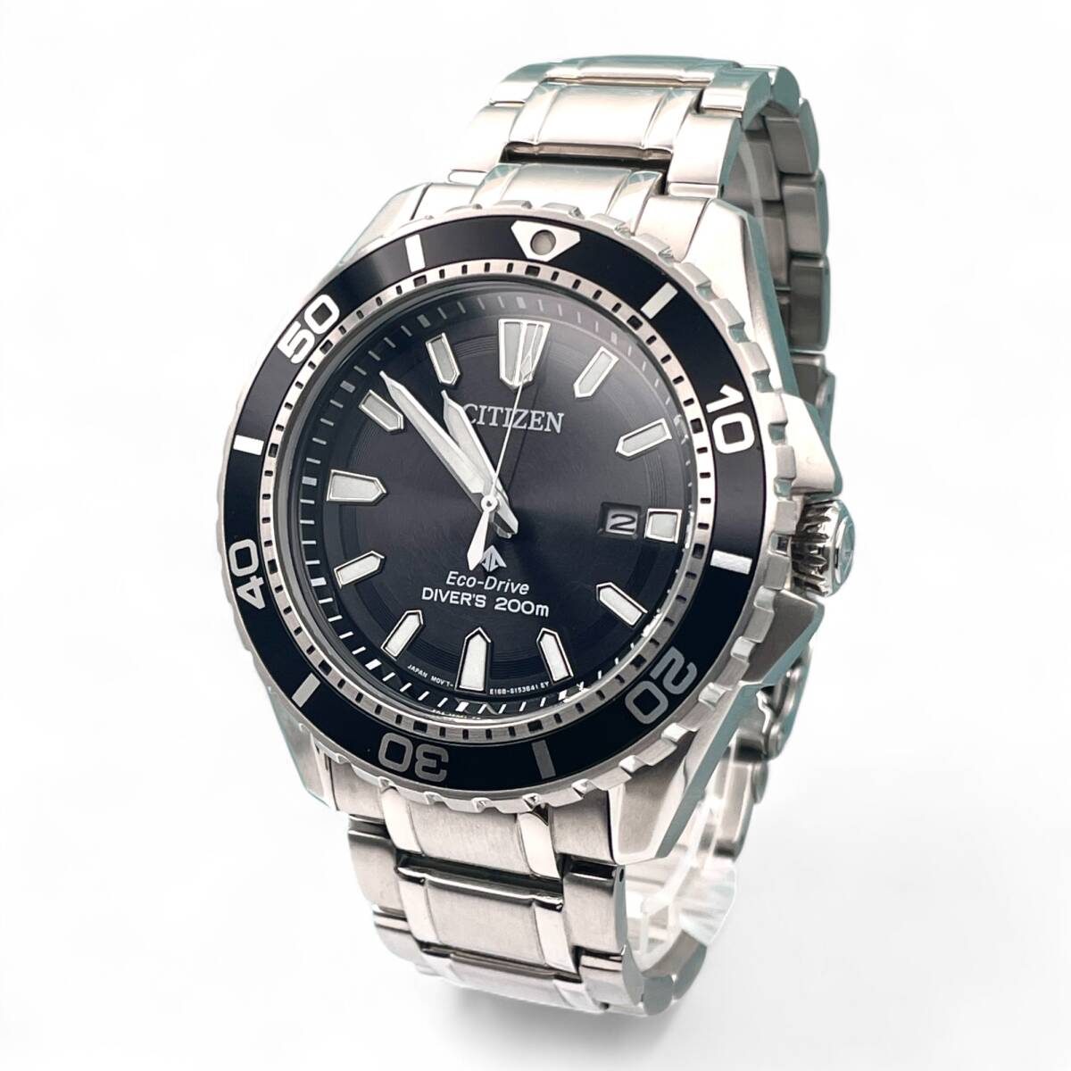 稼働■美品 CITIZEN シチズン エコドライブ ダイバー E168-003FR01 メンズ腕時計 ソーラー デイト アナログ 黒文字 4679-16-910拍卖