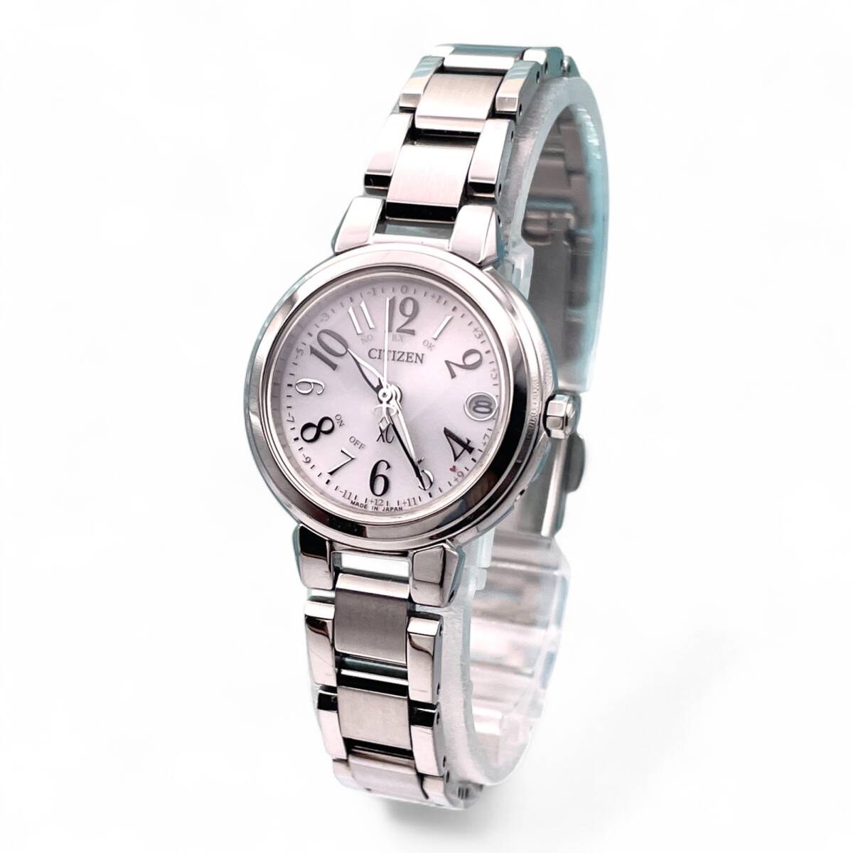 稼働 ■ CITIZEN シチズン XC クロスシー デイト エコドライブ 電波時計 H060-T025048 レディース ソーラー ワールドタイム 4620-14-90拍卖