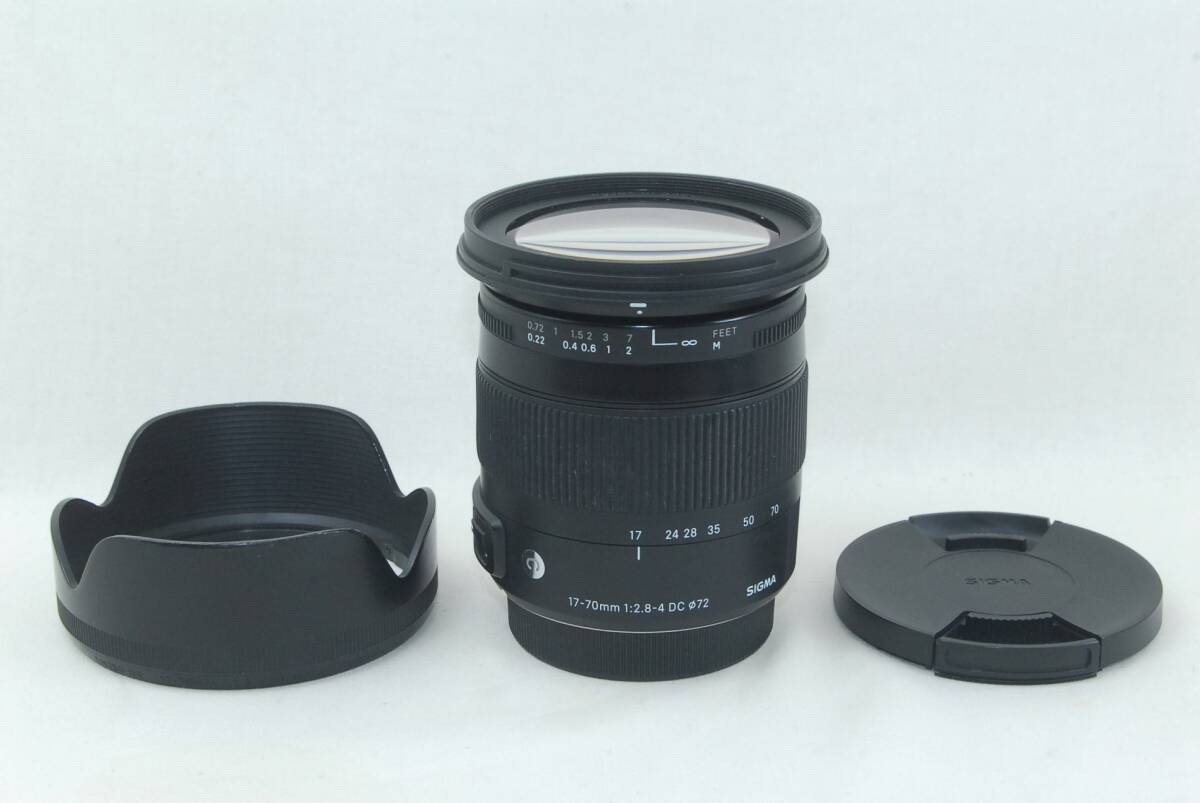 ★実用良品★SIGMA 17-70mm F2.8-4 DC MACRO OS HSM Contemporary シグマSAマウント フード付き♪拍卖