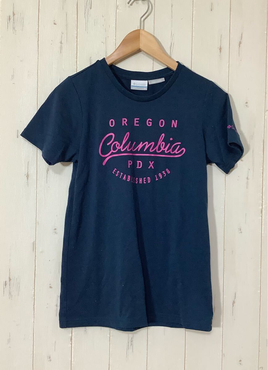 ら1637 Columbia コロンビア メッシュ半袖Tシャツ M レディース ネイビー OMNI-WICK ロゴプリント ドライ 速乾 拍卖