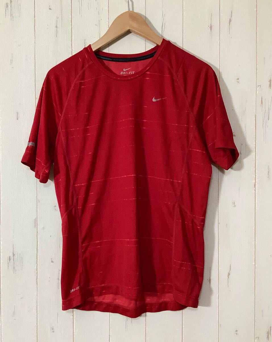 も1637 NIKE ナイキ メッシュ半袖Tシャツ M レッド DRI-FIT ドライ 速乾拍卖
