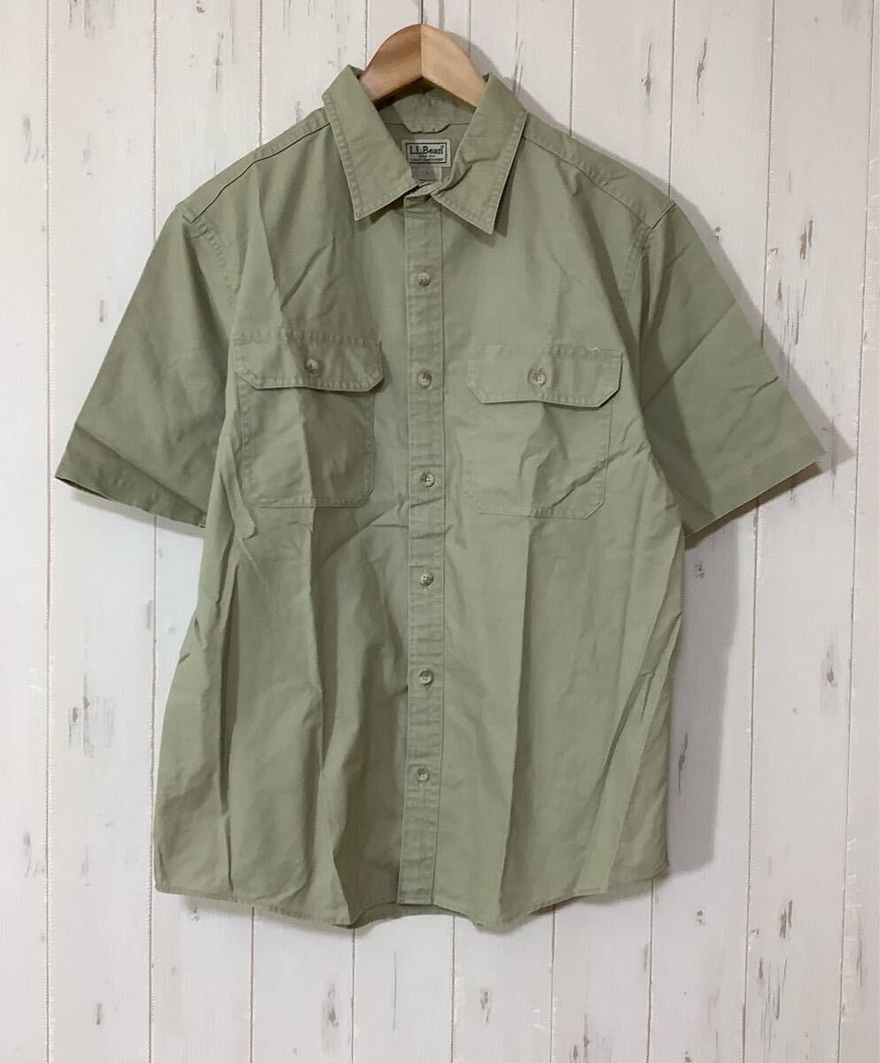 る1661 L.L.Bean エルエルビーン 半袖シャツ ワークシャツ L グレーベージュ 拍卖