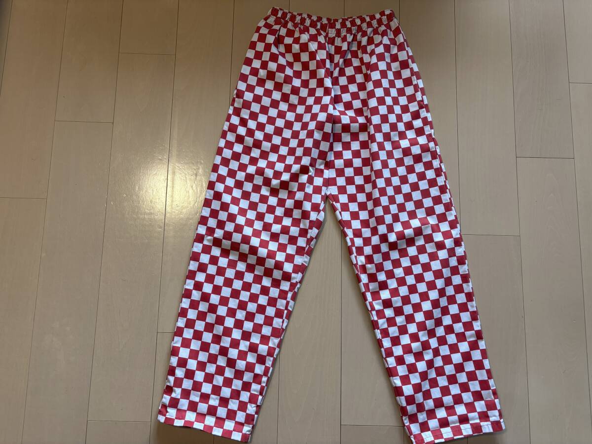 WSC Workwear シェフパンツ Chef Trouser イージーパンツ ポリ コットン 英国 イギリス製 チェッカー柄 赤白 & 青白 2 本セット ★美品★拍卖