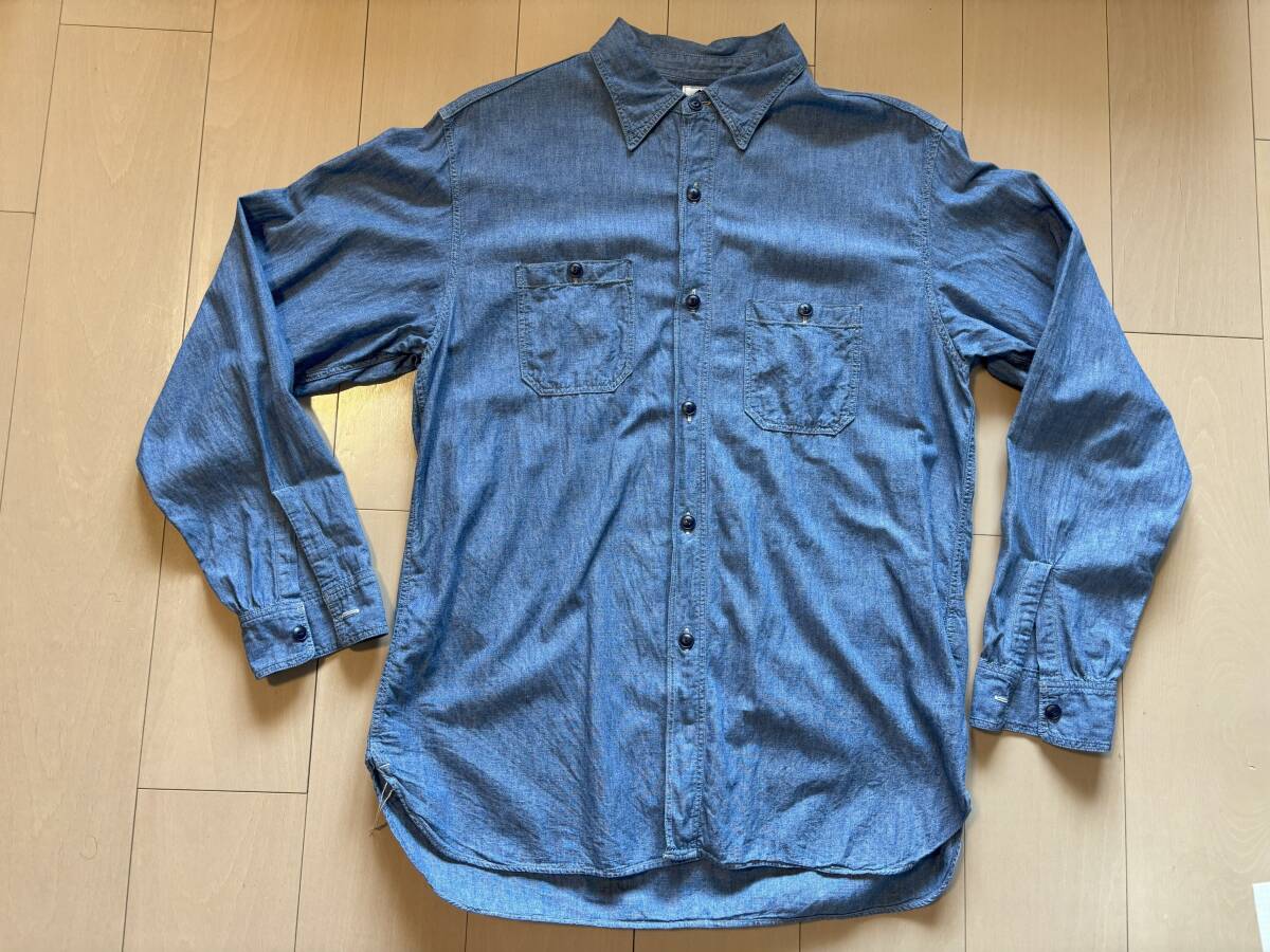 FULLCOUNT × POSTOVERALLS フルカウント ポストオーバーオールズ TSOP-S003 シャンブレーシャツ XL ★美品★拍卖
