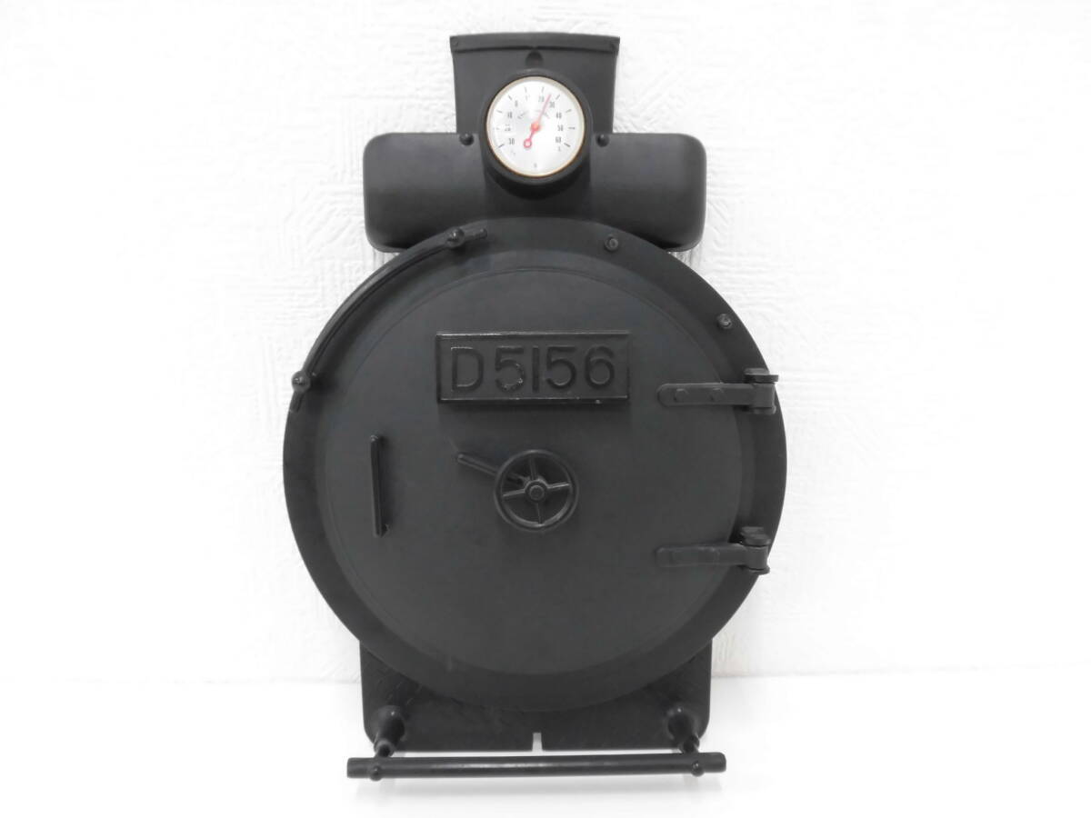 インテリア祭 雑貨祭 D5156 蒸気機関車型 温度計付 壁掛け鏡 鏡 ミラー プラスチック製 鉄道グッズ 長期保管品 コレクション拍卖