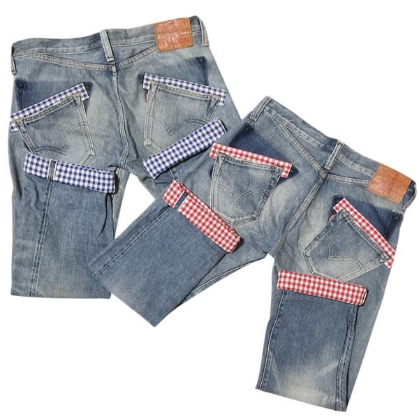 Levi's Junya Watanabe Comme des Garcons 解体再構築デニム 501 ギンガムチェック WC-P201 コムデギャルソン ジュンヤワタナベ リーバイス拍卖