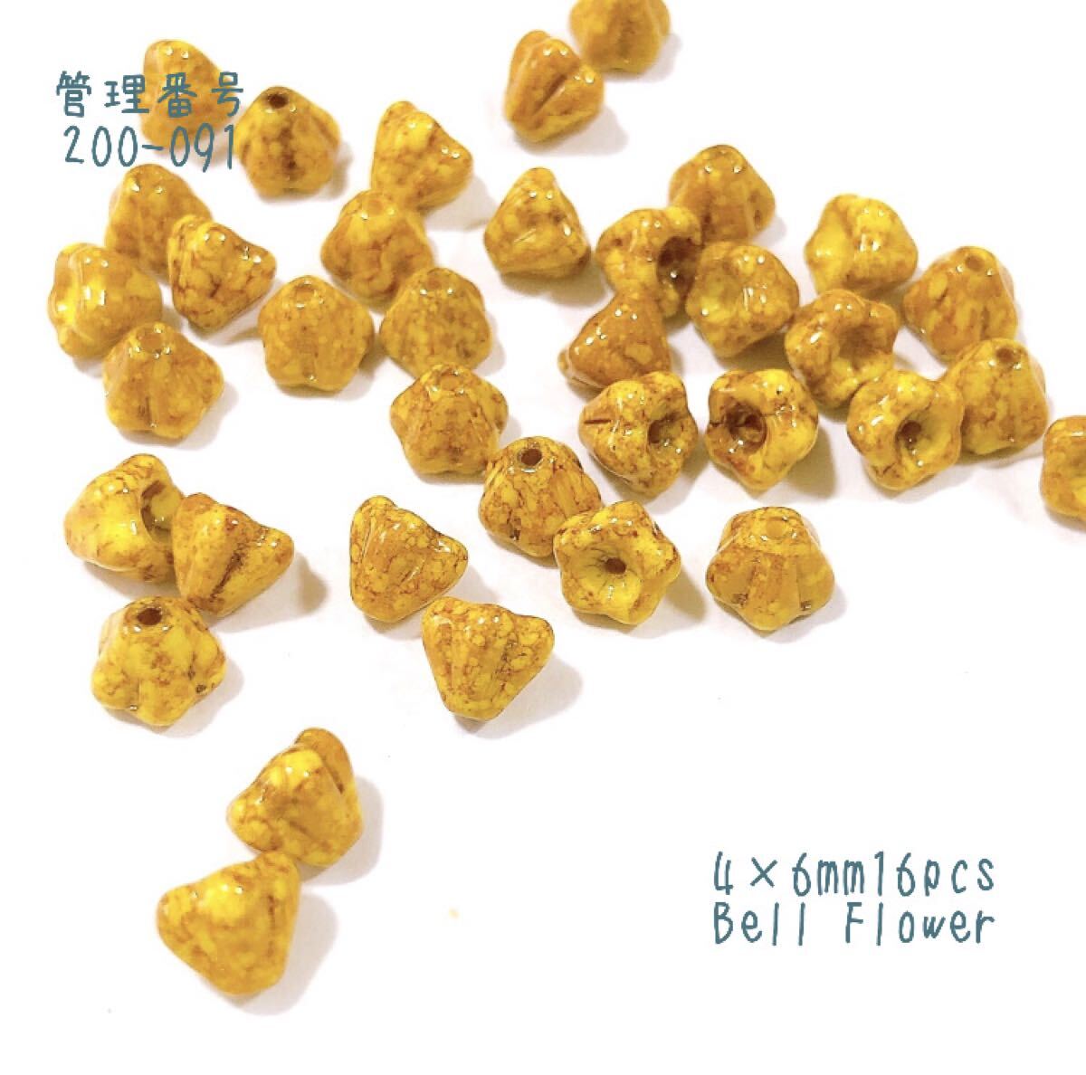 ベルフラワー4×6mm16個 チェコビーズ 200-091拍卖