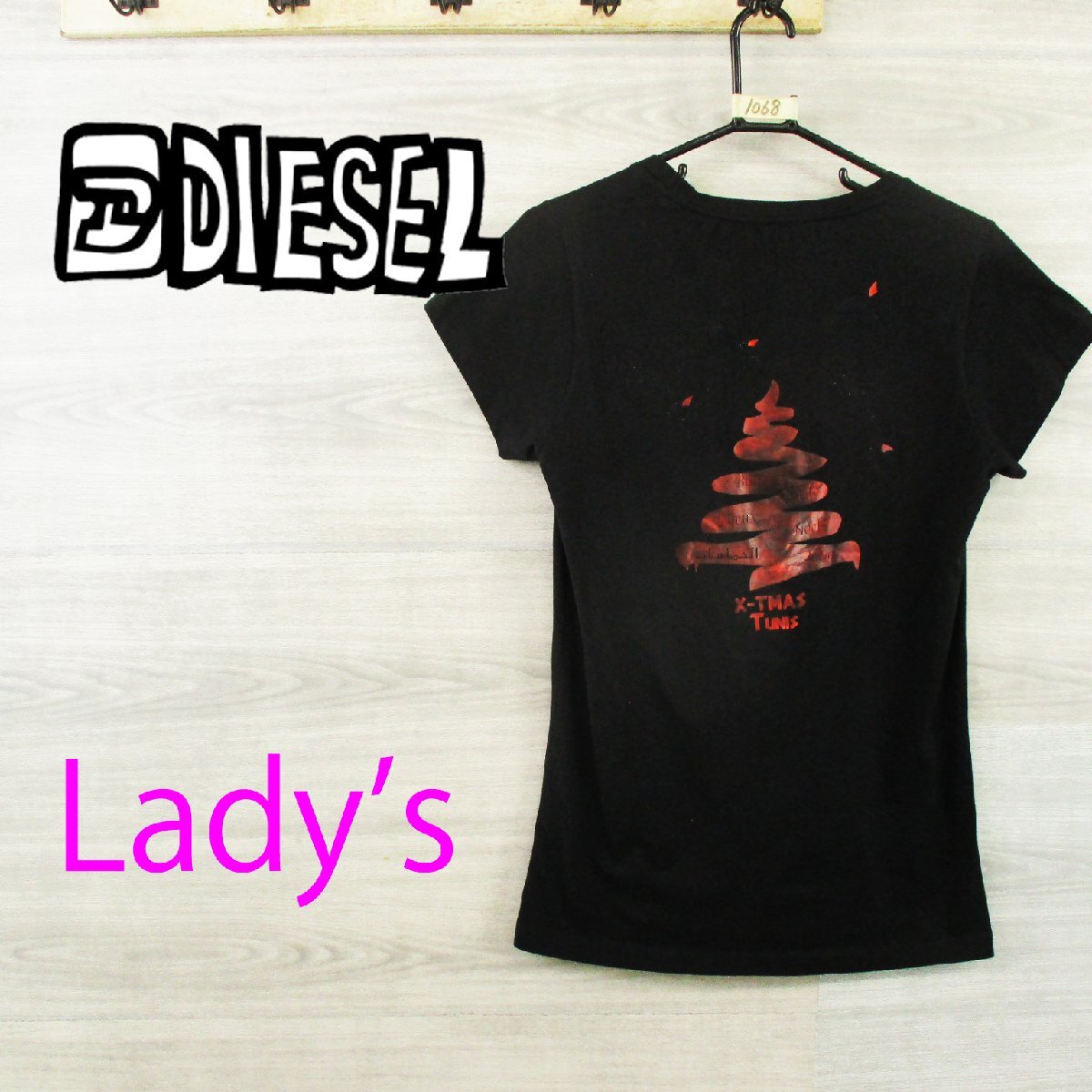 DIESEL●ディーゼル レディース<バックデカロゴ Tシャツ>M1068m拍卖