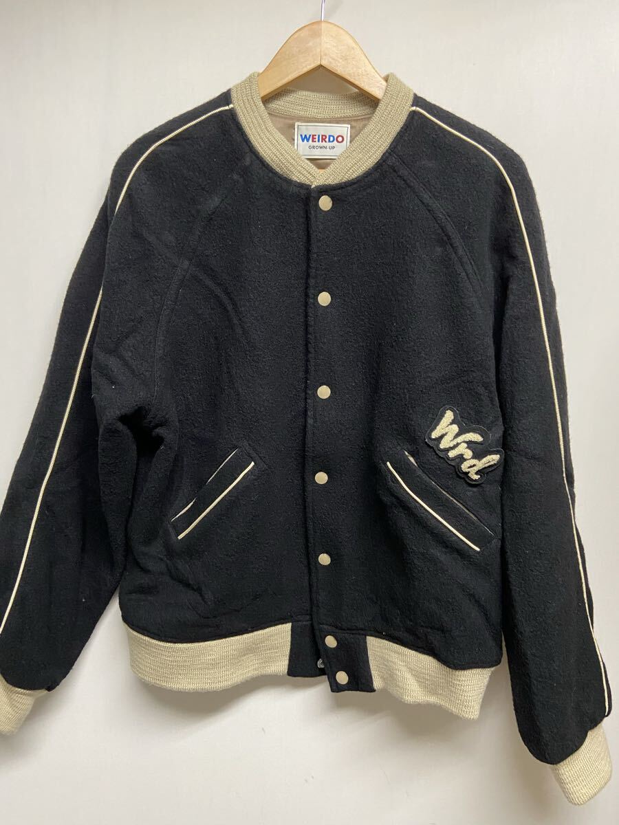 【WEIRDO ウィアード】スタジャン ウール M ブラック WRD-21-AW-02 ブルゾン 2508oki K拍卖