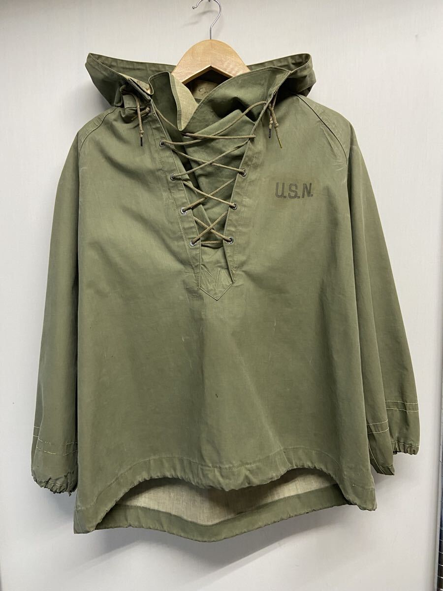【US.NAVY】N-2 デッキパーカー ジャケット カーキ Mサイズ 無地 40s ヴィンテージ ミリタリー 2508oki t拍卖