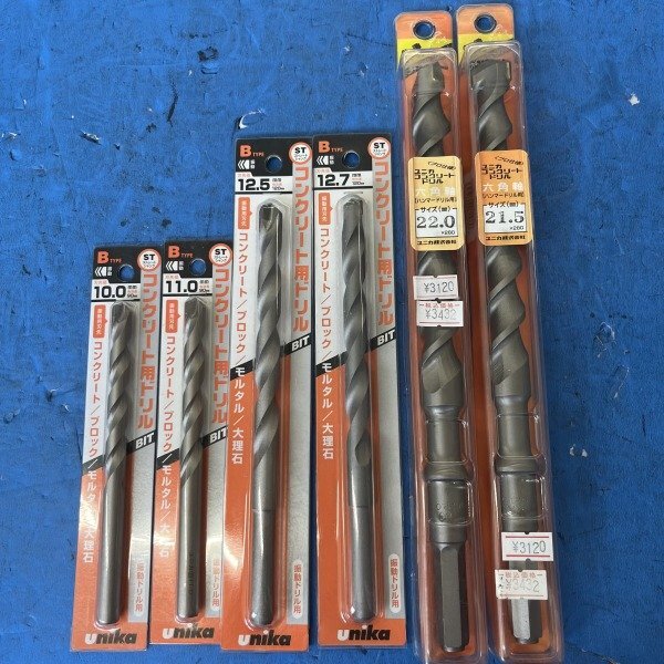 【アウトレット品】 UNIKA コンクリート用ドリル ストレートシャンク用 4本 六角軸用 2本 計6本セット 工具 sp-024-680拍卖