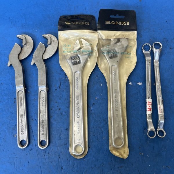【アウトレット品】 SANKI サンキー アジャスタブルレンチ 300mm パイプレンチ 300mm 両口スパナ 17×14mm 計10本セット sp-032-384拍卖