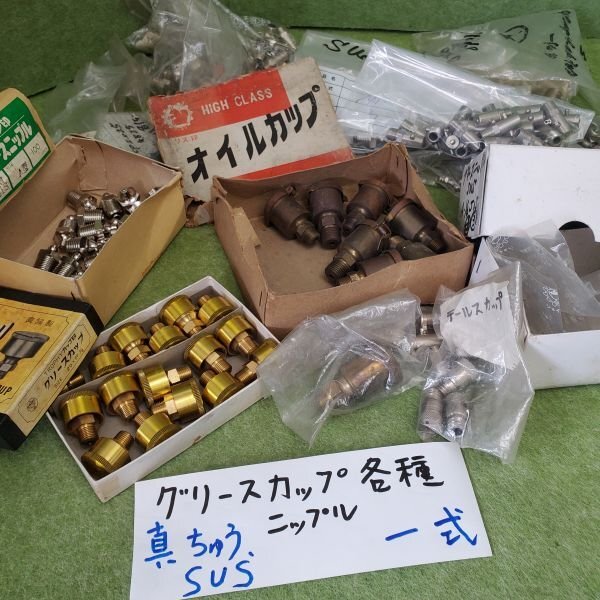 【アウトレット品】 リス印 他 オイルカップ グリースカップ ニップル 真鍮 SUS 各種詰め合わせ 一式 M6×1.0 他 ピンタイプ sp-024-765拍卖