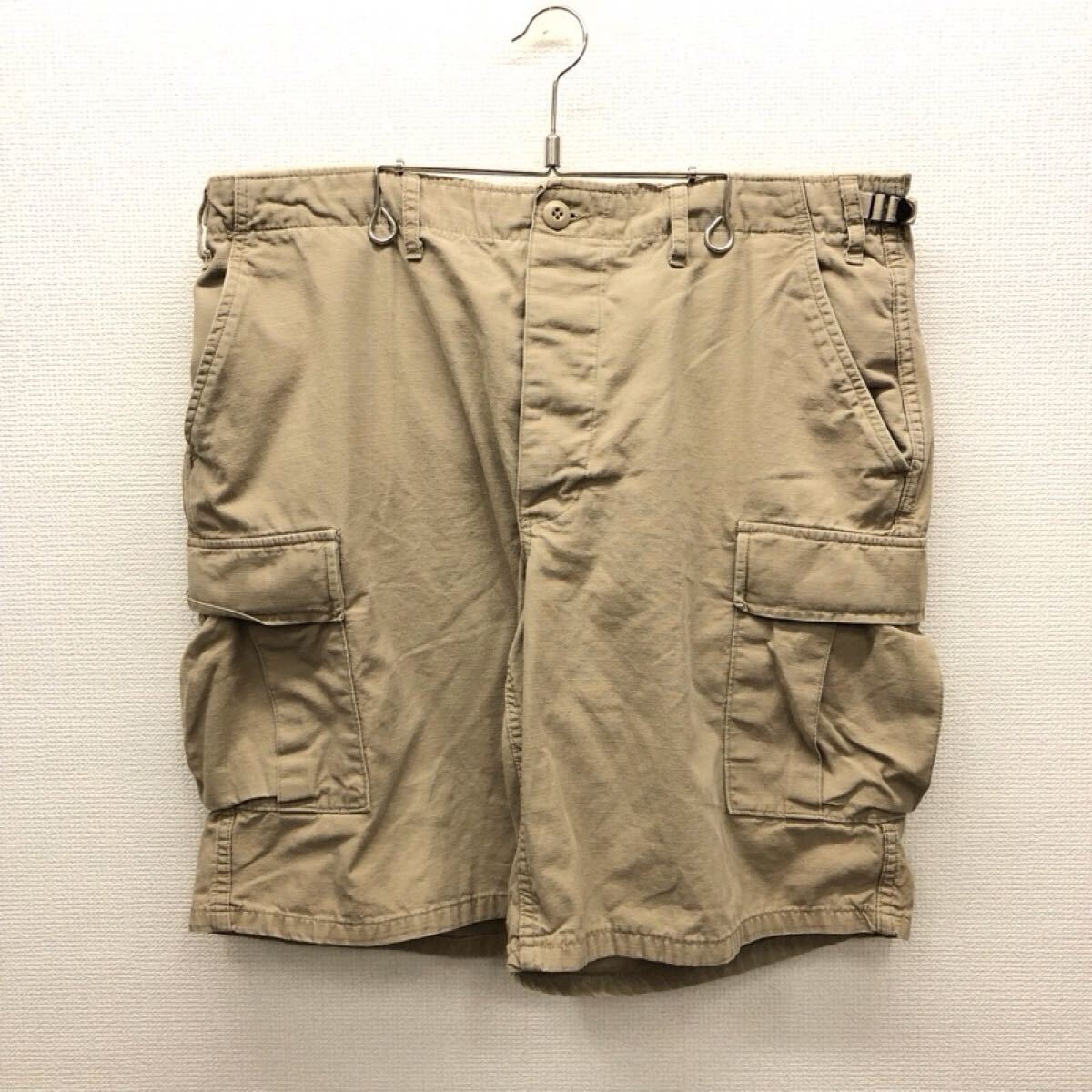 【GH154】TRU-SPEC Lサイズ ミリタリーハーフパンツ ベージュ アジャスター付き ブランド古着 トゥルースペック ショートパンツ 送料無料拍卖
