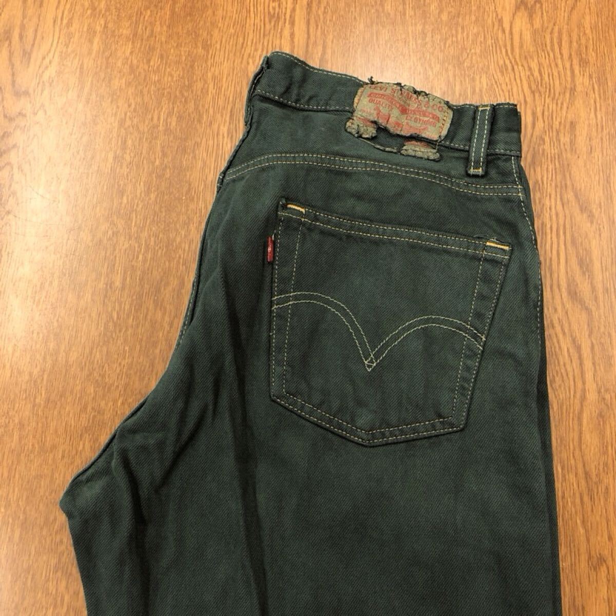 【GH243】Levi's 505 W36 L30 後染め 製品染め グリーン ジーンズ ジーパン デニムパンツ DYEパンツ ブランド古着 リーバイス505 送料無料拍卖