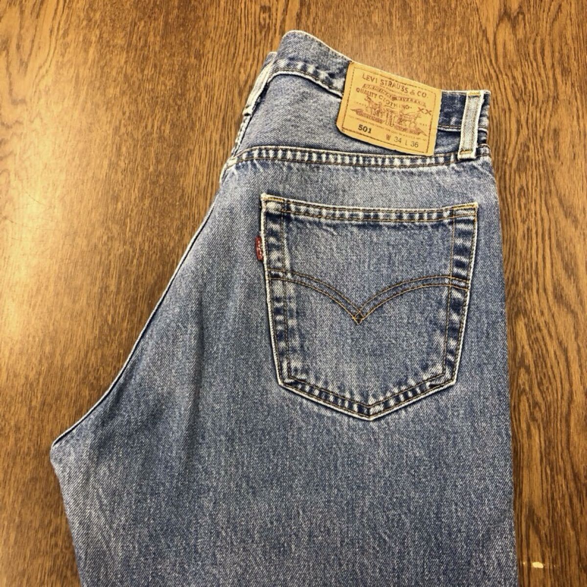 【GH263】USA製 Levi's 501 W34 L36 定番ストレート ジーンズ ジーパン デニムパンツ メンズブランド古着 リーバイス501 送料無料拍卖