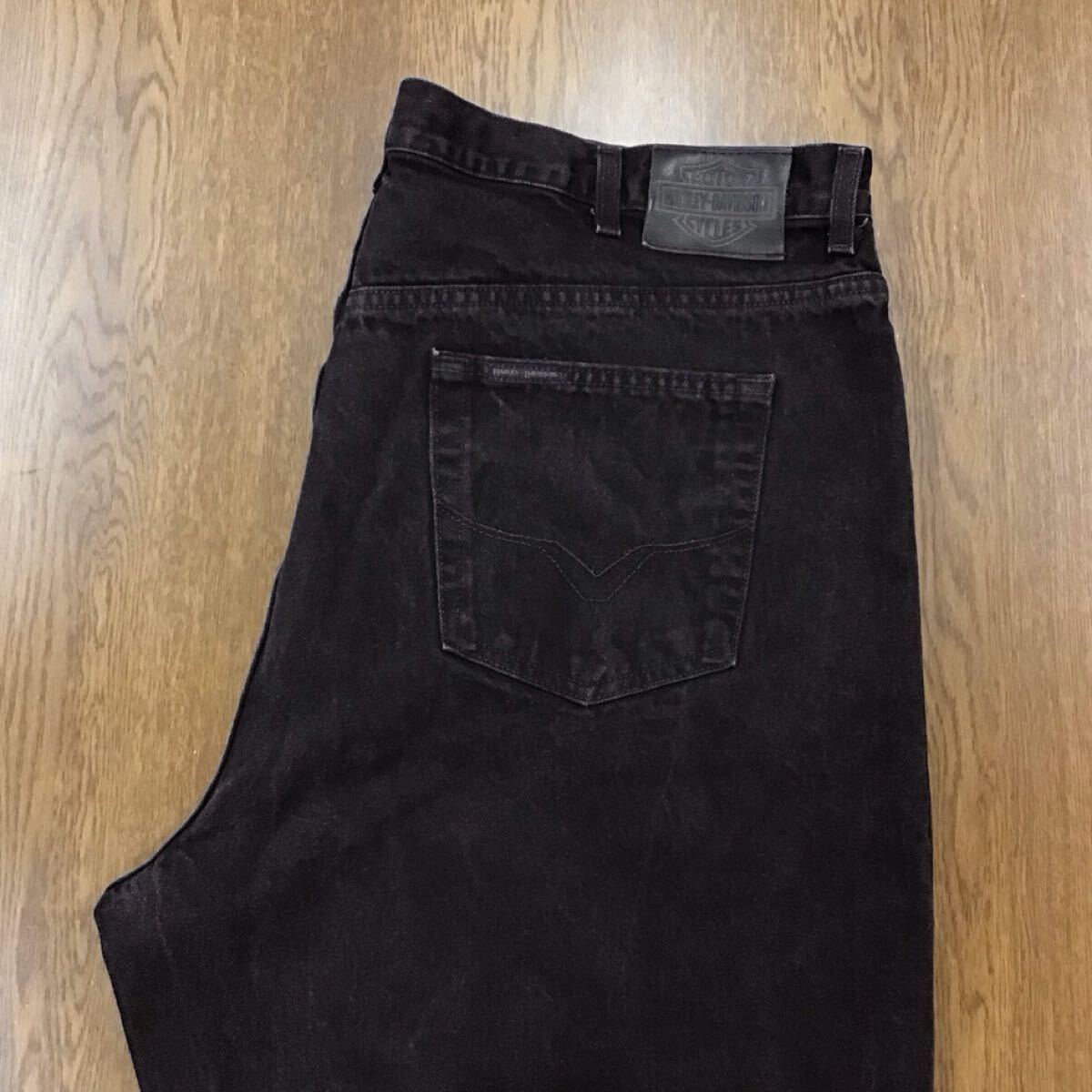 【GH318】HARLEY-DAVIDSON W44 L32 大きいサイズ ブラック ジーンズ ジーパン デニムパンツ ブランド古着 ハーレーダビッドソン 送料無料拍卖