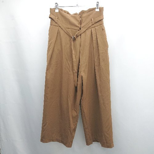 ◇ ⊇ KBF ケービーエフ URBAN RESEARCH タック入り 七分丈 ワイド パンツ サイズONE ブラウン レディース E拍卖