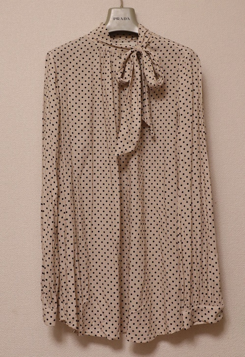 イタリア製!カティア ジャンニーニ Katia Giannini チュニック ワンピース size40 アイボリー×ブラック 水玉柄 ドット柄拍卖