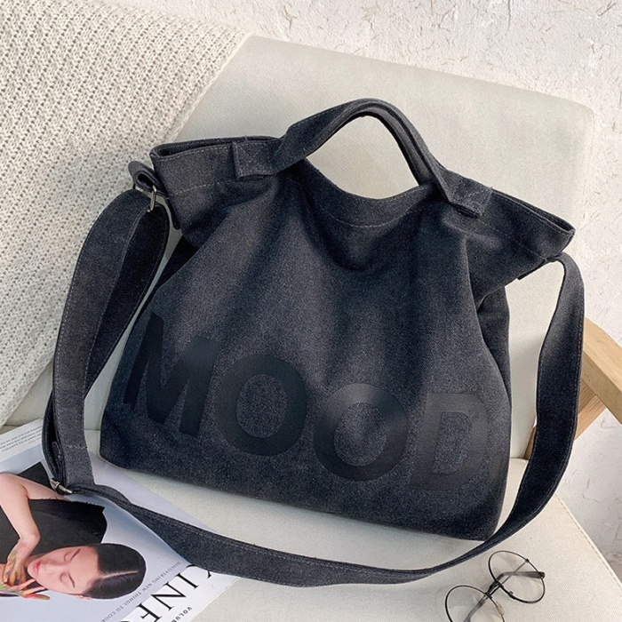 送料無料★即納 新品 MOODバッグ 帆布バッグ キャンバス 肩掛け ショルダーバッグ トートバッグ 帆布 ★ダークグレー拍卖