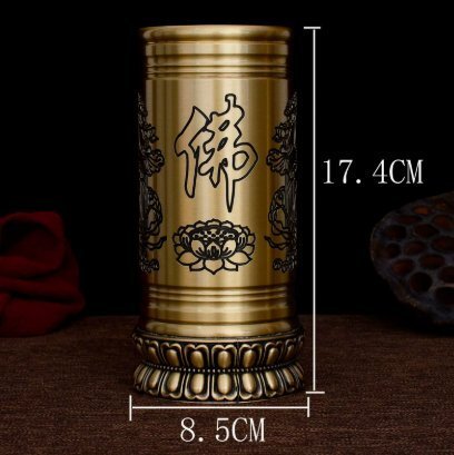 香桶詰線香寺祠堂詰線香供香置物真鍮製の香桶詰線香筒拍卖