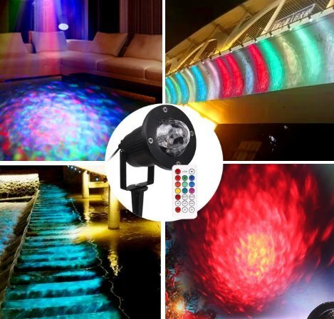 ステージライト屋外防水LED芝生水紋灯レーザー雪が降るクリスマス炎の海七彩プロジェクションライト 2個です拍卖