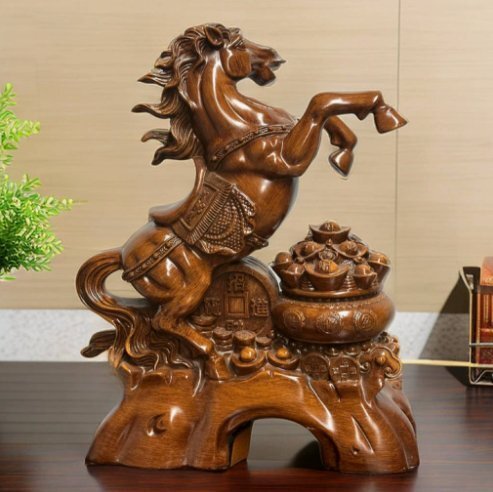 木目立馬発財馬置物家具工芸品置物装飾品オフィス店舗家の中はすべて並べることができます拍卖