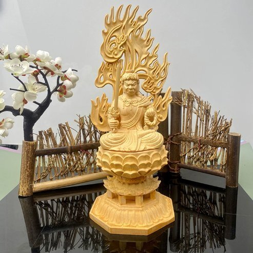 ヒノキ彫刻八大守護神家に平安を祈る置物干支千手観音菩薩八宝仏像拍卖